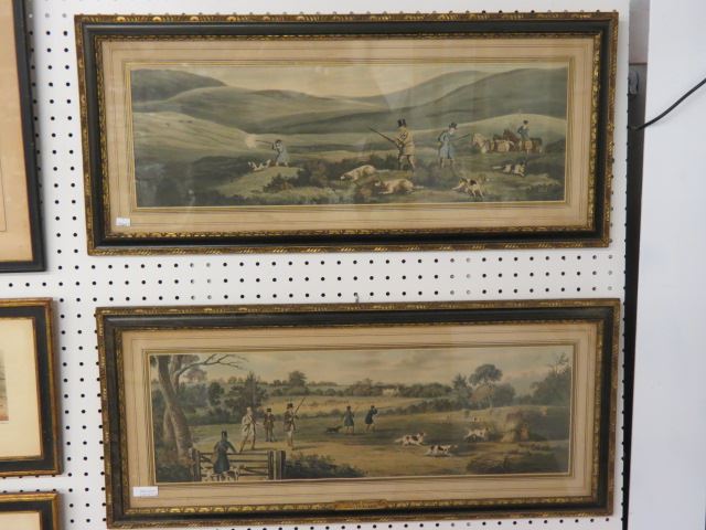 Appraisal: Pair of Partridge Hunting Lithographs after Henry Alken late th