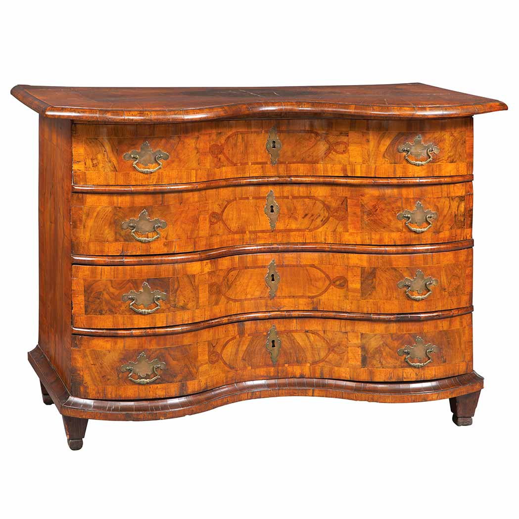 Appraisal: German Baroque Walnut Commode Second quarter of the th century