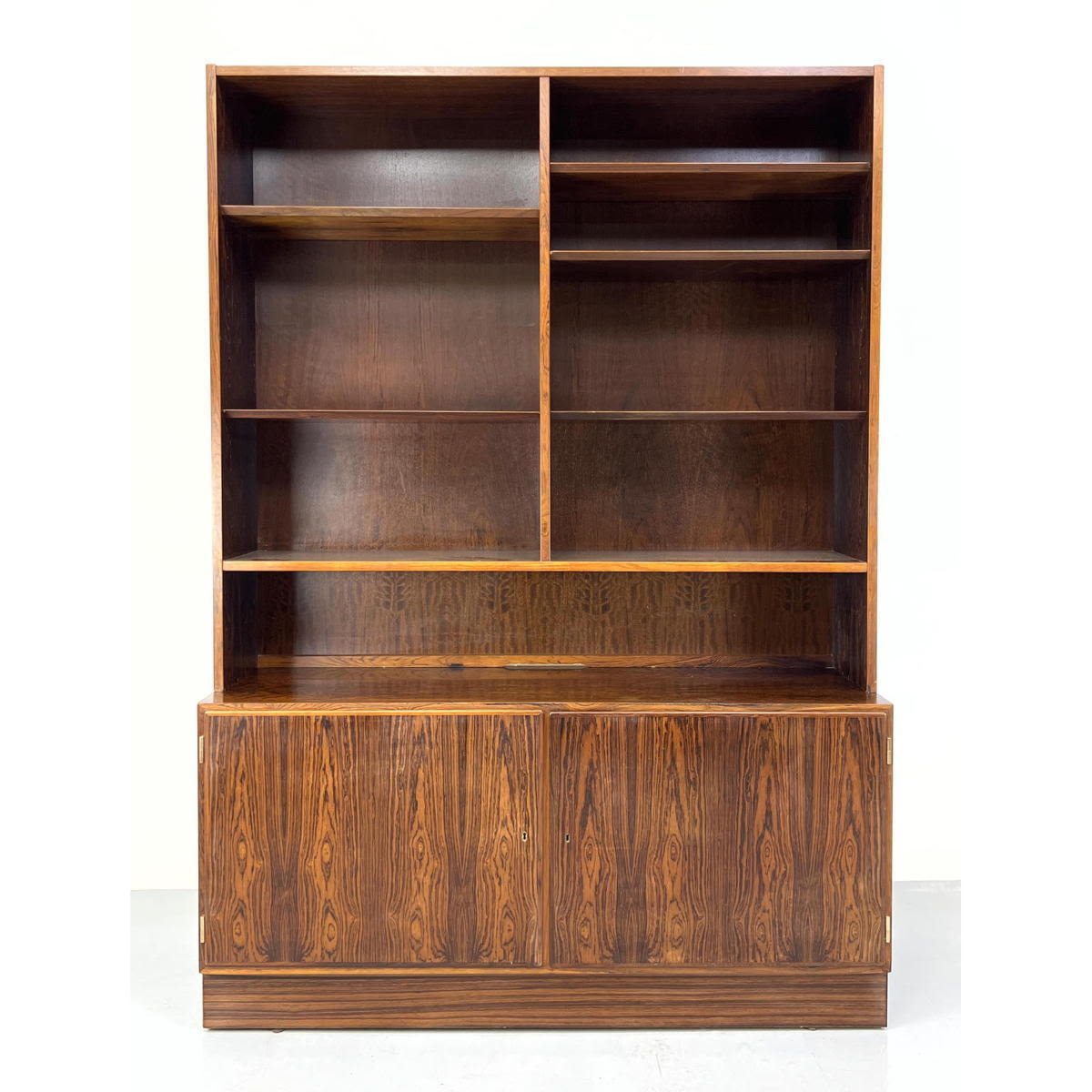 Appraisal: POUL HUNDEVARD Piece Rosewood Cabinet Bookcase Lower Cabinet has hinged