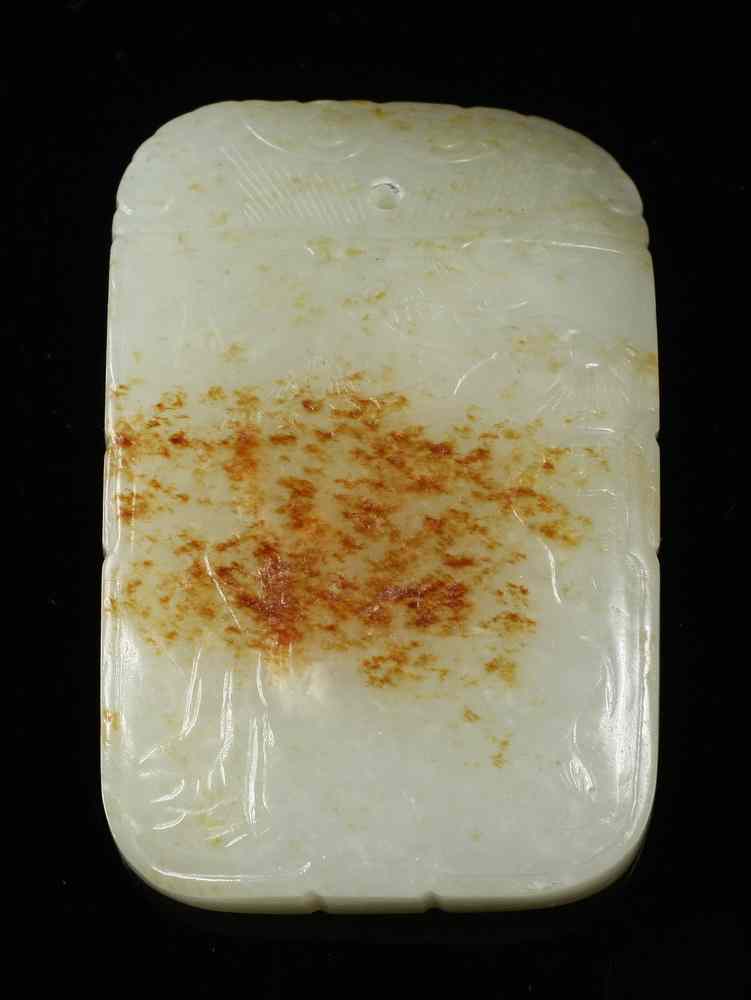 Appraisal: CHINESE JADE PENDANT - th c White Jade with Russet