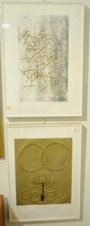 Appraisal: Two Claire Falkenstein American - cast mixed media embossed etchings