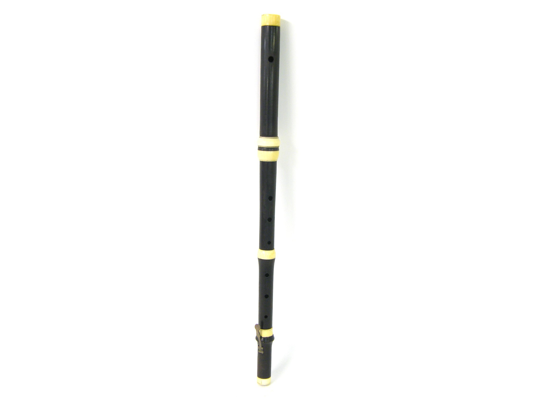 Appraisal: Ebony and ivory mounted single keyed flute by and stamped