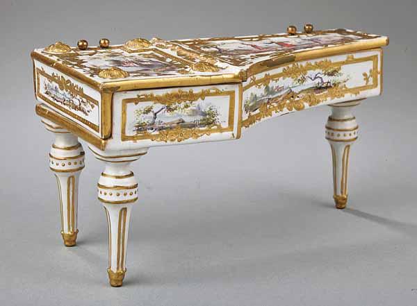 Appraisal: A French Polychrome and Gilt Porcelain Box in the form