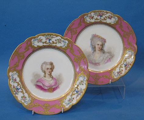 Appraisal: A PAIR OF SEVRES PORTRAIT PLATES painted by Eug Poitevin