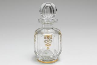 Appraisal: Baccarat Crystal Perfume Bottle with Gilding Vintage Baccarat French glass