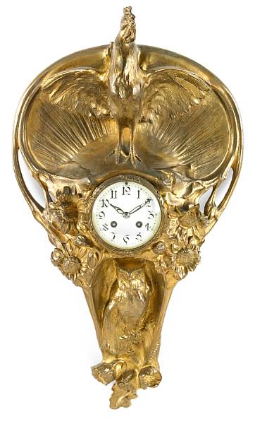 Appraisal: A French Art Nouveau gilt bronze cartel clock after a