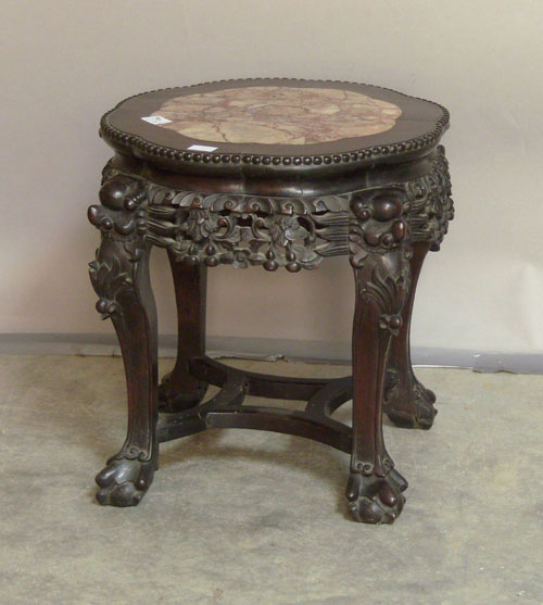 Appraisal: Chinese marble top table h x d