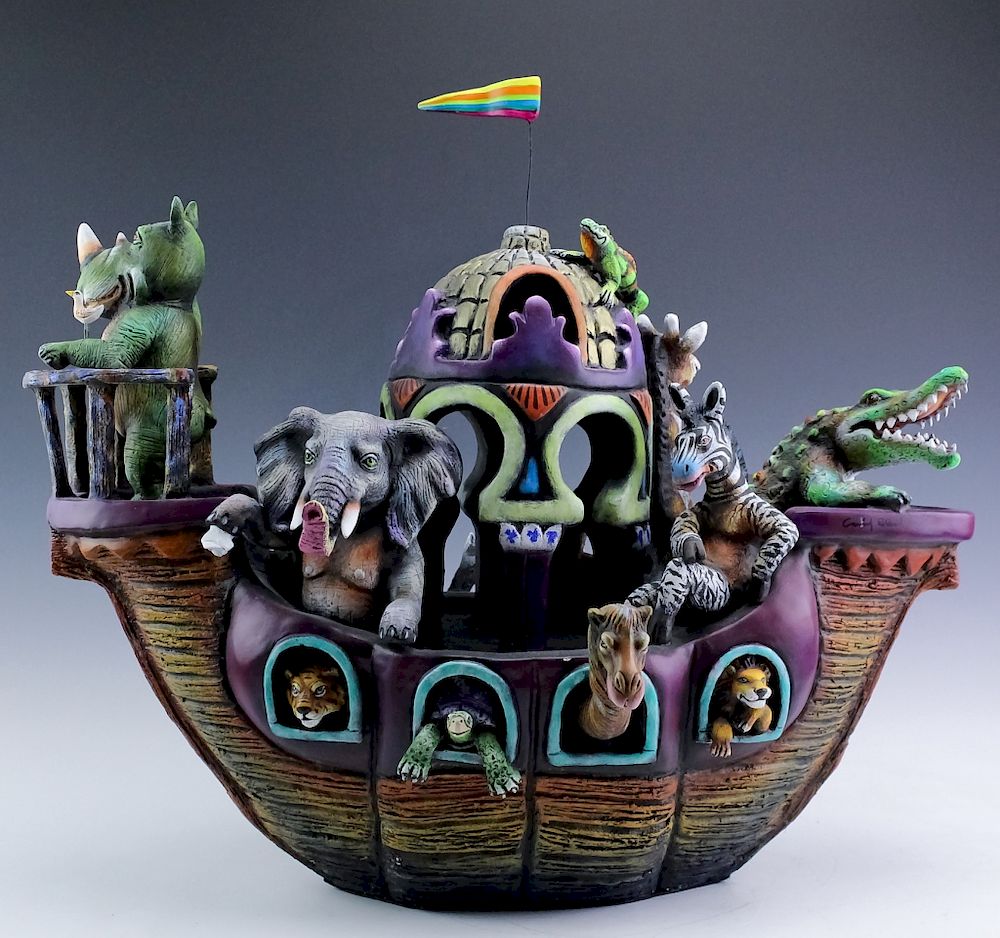 Appraisal: Carlos Albert Noah's Ark Figural Animal Sculpture Signed limited edition