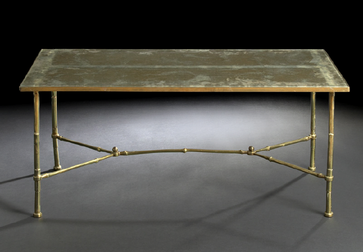 Appraisal: Louis XVI-Style Gilt-Metal and Glass Cocktail Table early th century