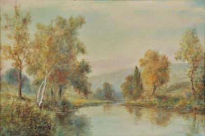 Appraisal: Geoff H Flavelle American th th Century Landscape with stream