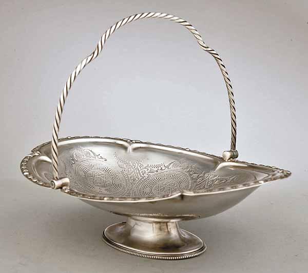 Appraisal: An English Silverplate Cake Basket George Shadford Lee Henry Wigfall