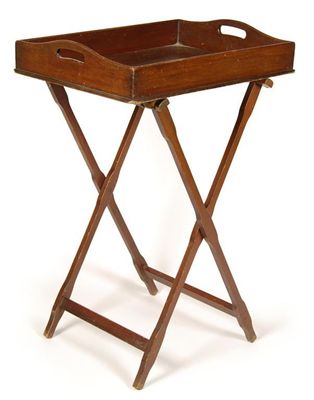 Appraisal: A Victorian mahogany butler's tray on folding stand inches cm