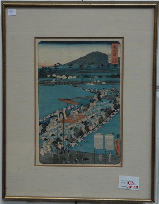 Appraisal: UTAGAWA YOSHITORA TH C WOODBLOCK One series of Tokaido Abe