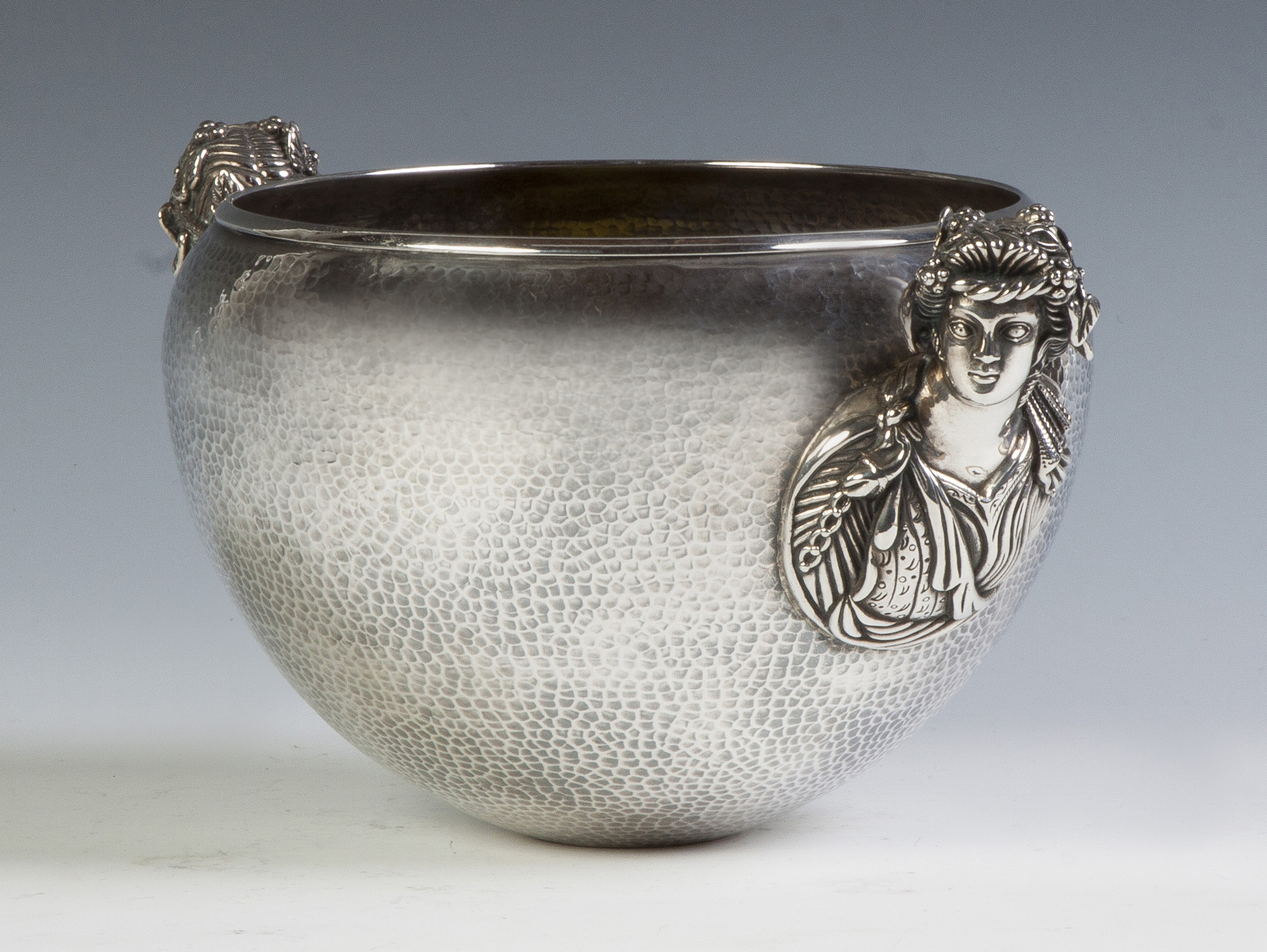 Appraisal: Hand Hammered Molded Sterling Silver Bowl th cent ozt