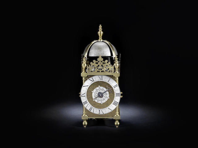 Appraisal: A good First Period English brass lantern clock William Bowyer