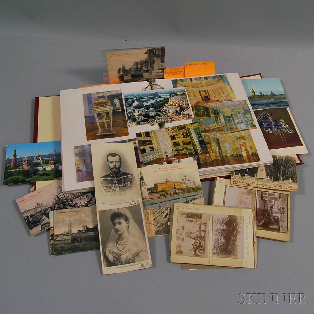 Appraisal: Group of Russian Travel Postcards and Photographs including an album