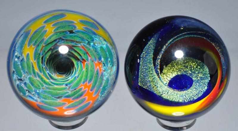 Appraisal: Lot of Josh Mazet Marbles Description Includes one Vortex dichroic