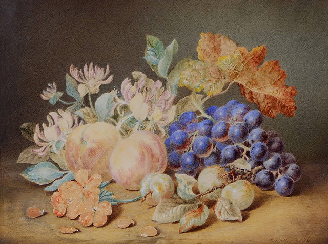 Appraisal: Lucy Waller British th Century A still life of fruit