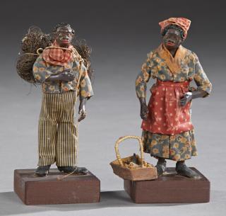 Appraisal: Pair of Vargas Figures early th c of a chicke