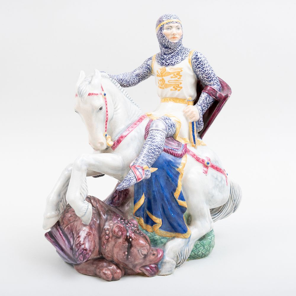 Appraisal: Charles Vyse Chelsea Pottery Figure of a Knight Incised 'Charles