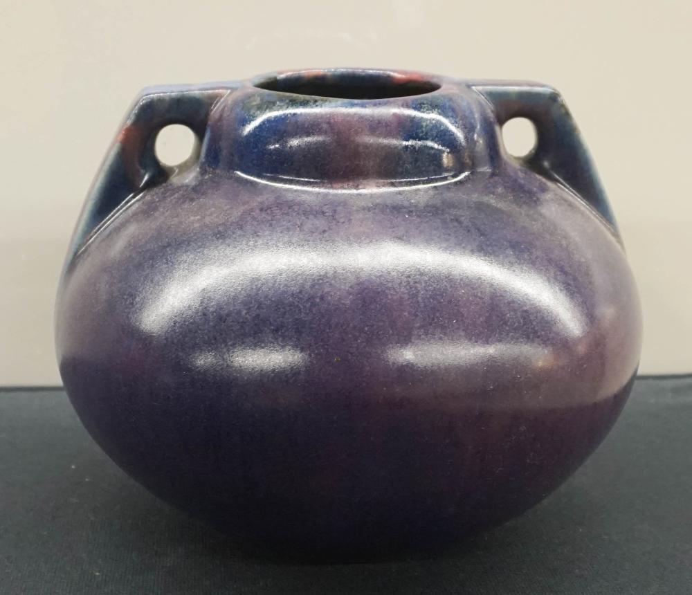 Appraisal: FULPER LAVENDER FLAMB GLAZED POTTERY TWO-HANDLE VASE H IN CM