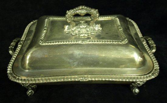 Appraisal: A large entree dish the lid with ornate handle above