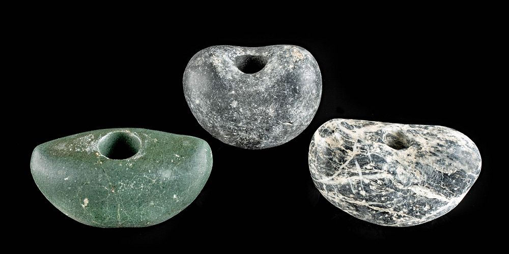 Appraisal: Near Eastern Anatolian Stone Mace Heads ex-Sotheby's Ancient Near East