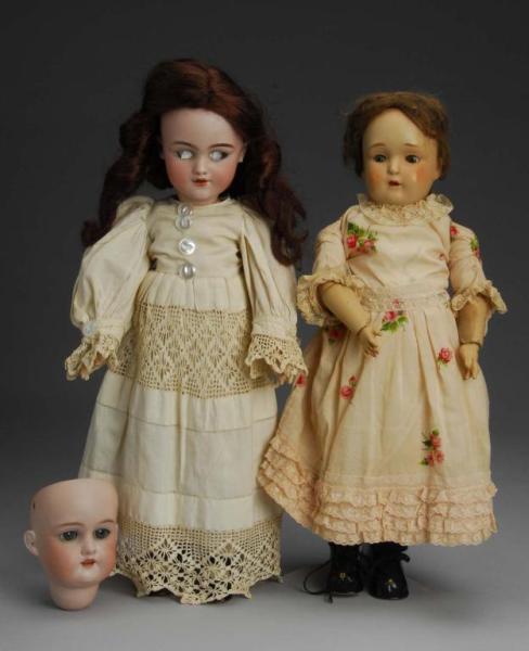 Appraisal: Lot of Dolls and One Head Description American all-composition Bester