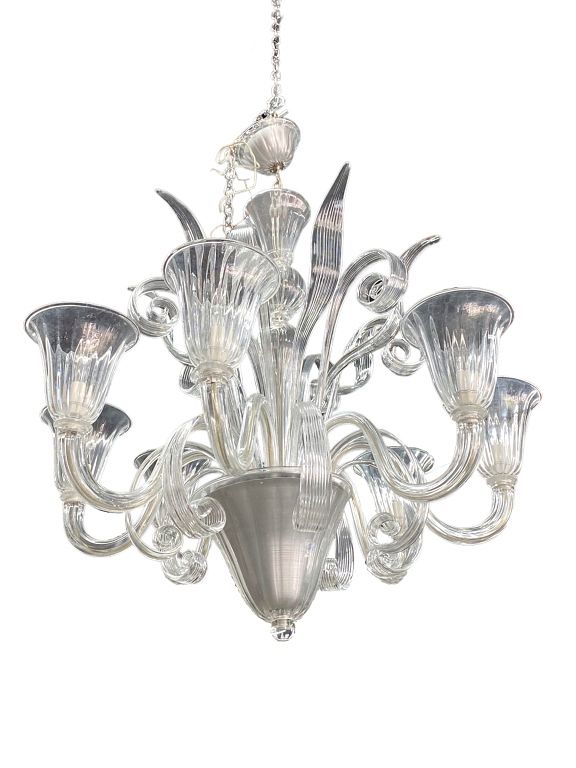 Appraisal: Contemporary Crystal Chandelier Contemporary Crystal Chandelier Measures inches high x