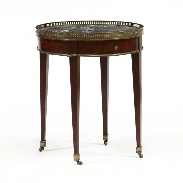 Appraisal: ANTIQUE FRENCH EMPIRE MARBLE TOP SIDE TABLE Circa mahogany mahogany