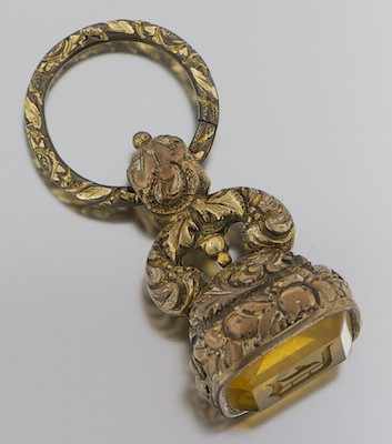 Appraisal: A th Century Watch Fob With Intaglio Gold plated watch