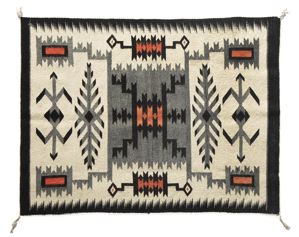 Appraisal: Navajo Storm Pattern Textile ca Navajo Storm Pattern Textile ca