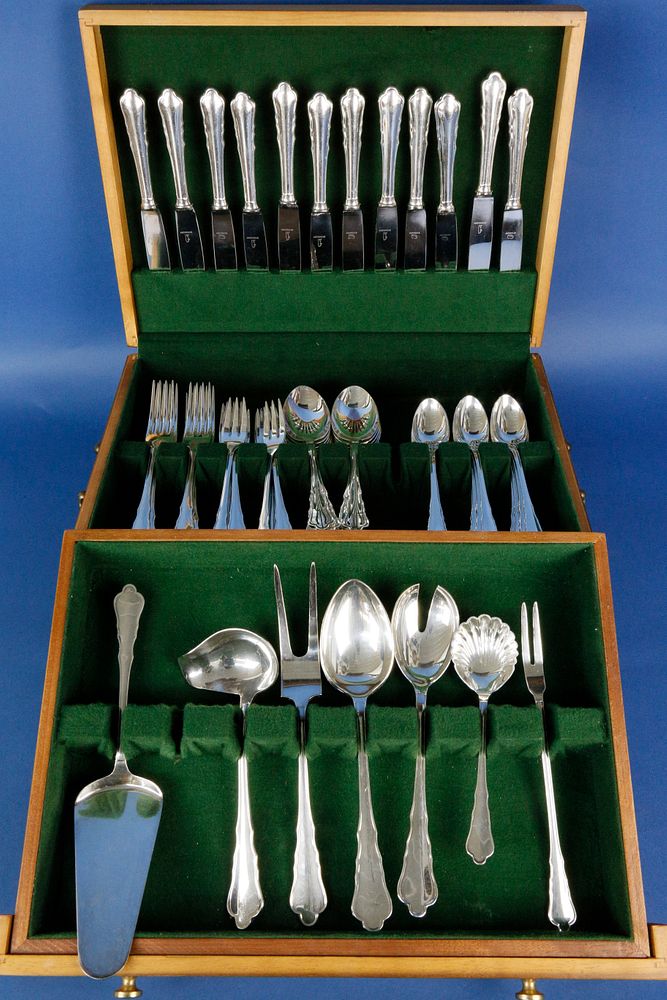 Appraisal: Bernardo Austria Piece Silver Plated Flatware Service in the Chippendale