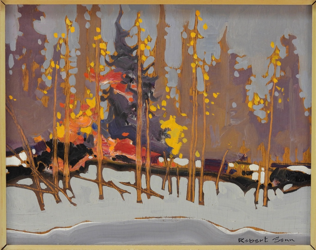 Appraisal: ROBERT GENN AUTUMNAL FOREST LANDSCAPE PAINTING British Columbia Canada -