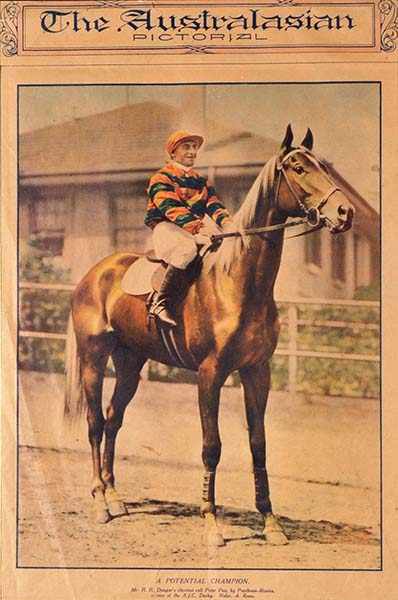 Appraisal: PRINT OF PETER PAN taken from The AUustralian Pictorial pre-race