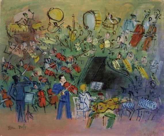 Appraisal: DUFY JEAN Le Havre - Boussay Orchestra Oil on canvas