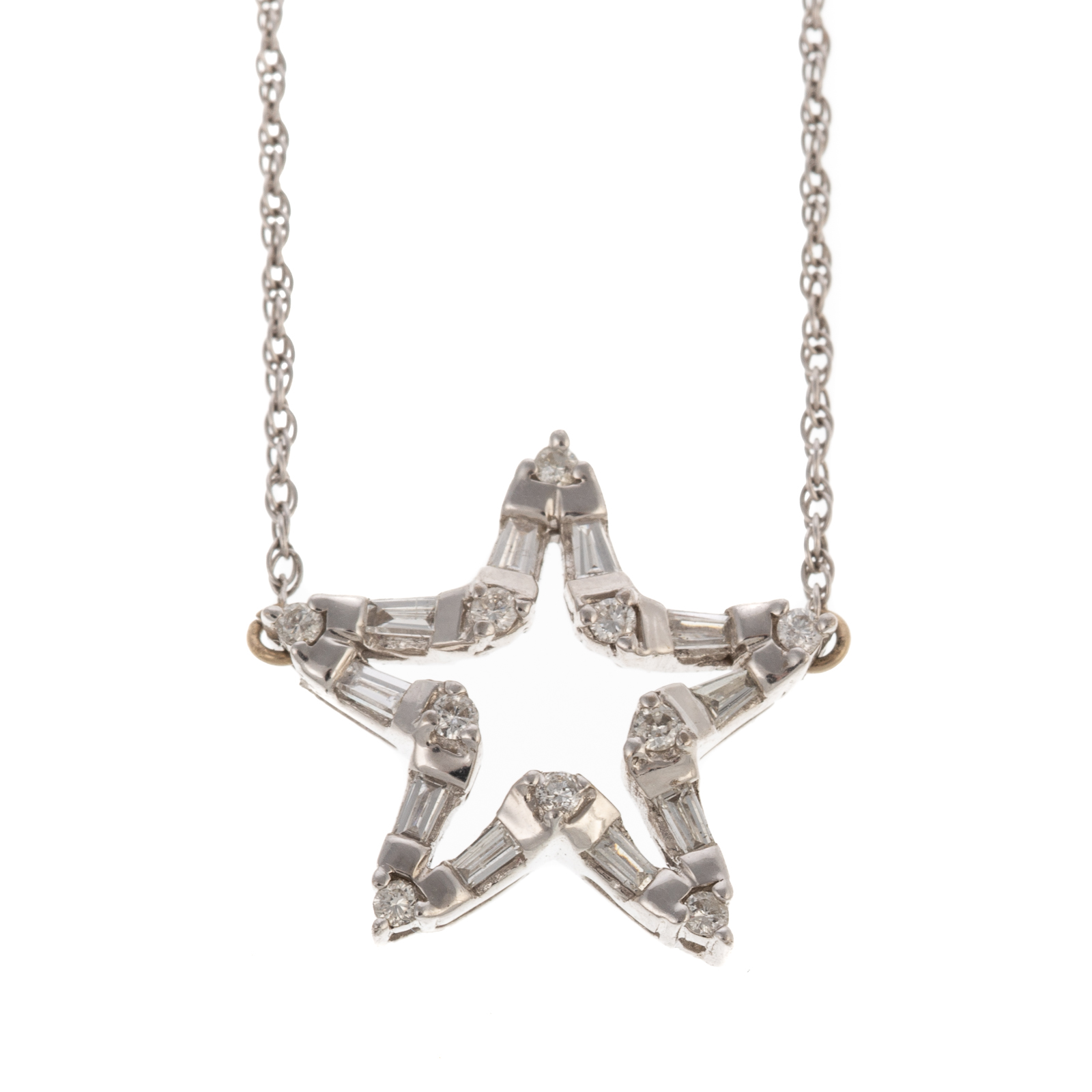 Appraisal: AN OPEN DIAMOND STAR NECKLACE IN K K white gold