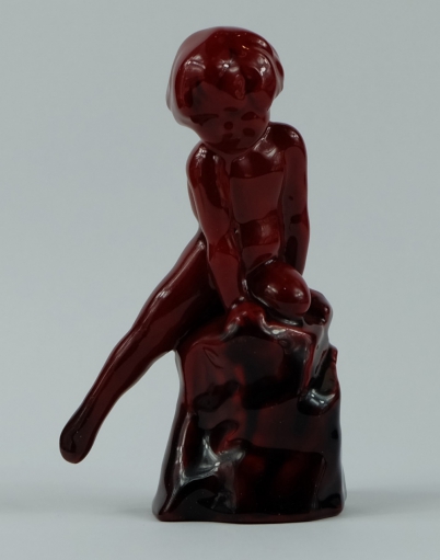 Appraisal: Royal Doulton rare flambe figure Saucy Nymph HN restored leg