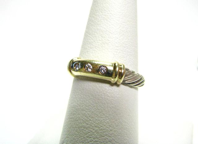 Appraisal: Sterling and K yellow gold David Yurman Cable Ring with