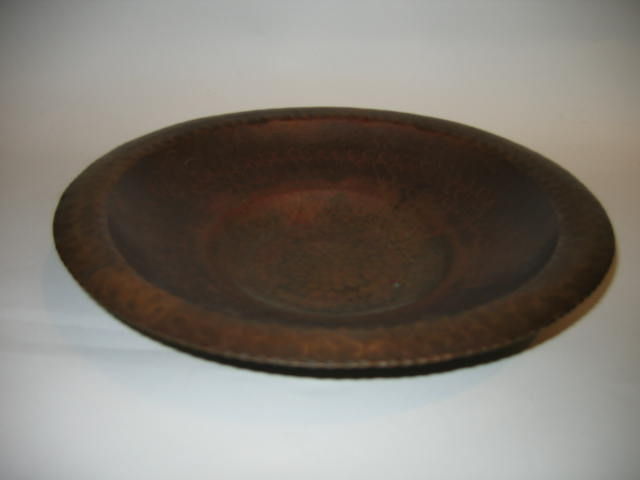 Appraisal: ARTS CRAFTS DESIGN COPPER BOWL of shallow design with hammered