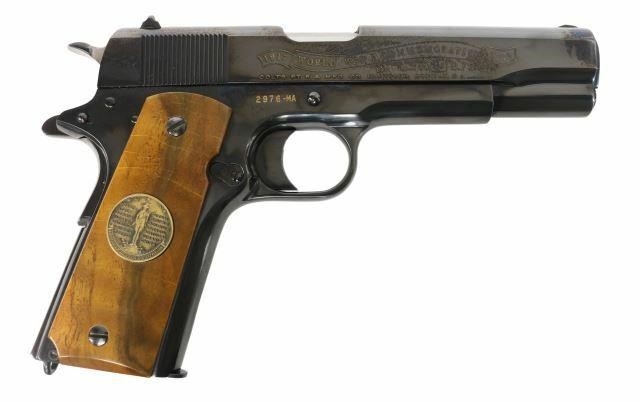 Appraisal: Colt Model World War Meuse-Argonne Commemorative pistol caliber barrel wood