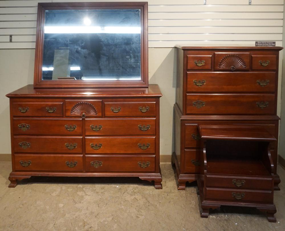 Appraisal: Chippendale Style Cherry Four-Piece Bedroom Set by Kling Chest Dimensions