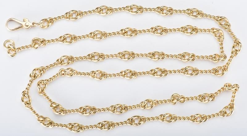 Appraisal: K Necklace or Watch Chain K yellow gold link necklace