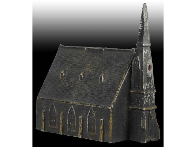 Appraisal: Cast Iron New England Church Still Bank Description Made in