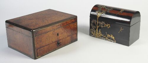 Appraisal: A Victorian calamander gilt and white metal mounted stationery box