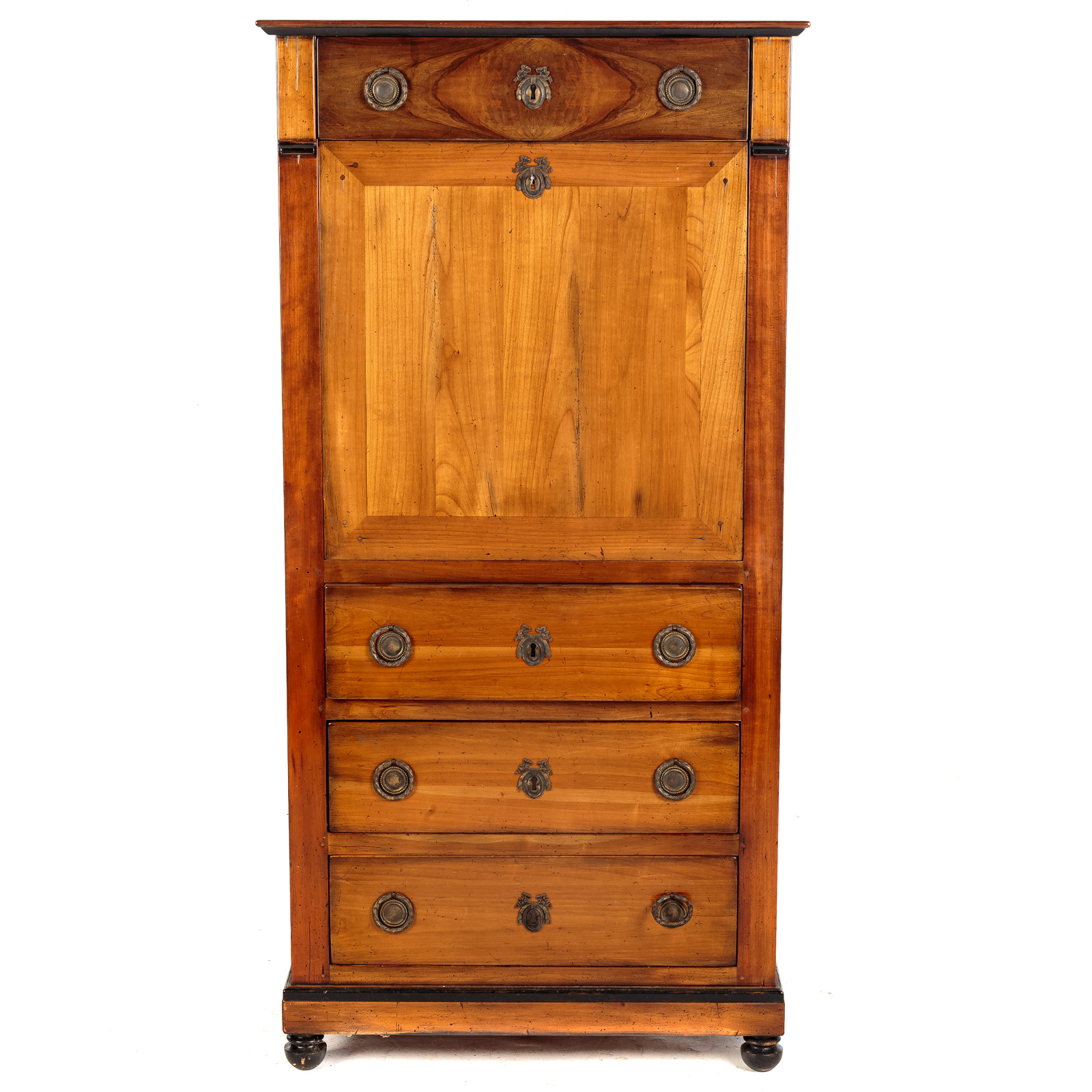 Appraisal: FRENCH EMPIRE STYLE SECRETAIRE ABATTANT Mixed wood with four drawers