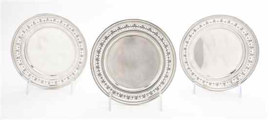 Appraisal: A Set of Twelve American Sterling Silver Bread Plates Redlich