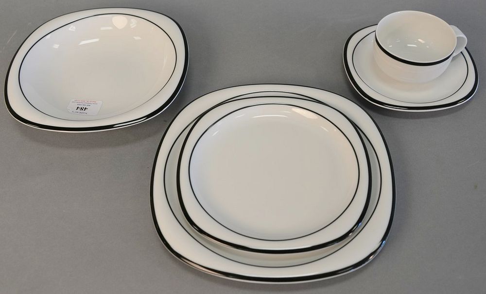 Appraisal: Rosenthal Studio Linie porcelain dinner set white with blue border