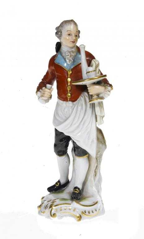 Appraisal: A MEISSEN CRIS DE PARIS FIGURE OF A WAITER after