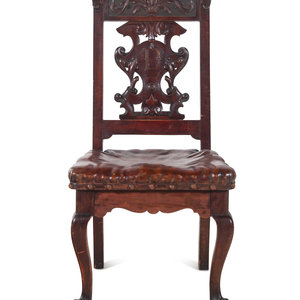 Appraisal: A Continental Renaissance Revival Carved Walnut Side Chair th Century